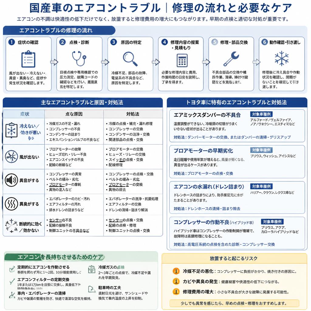 3. 国産車エアコントラブルの修理方法