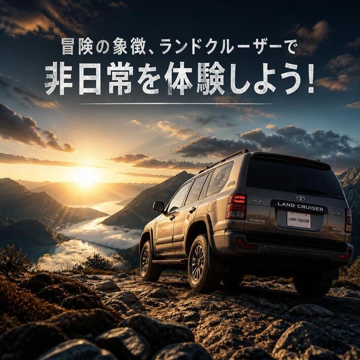 冒険の象徴、ランドクルーザーで非日常を体験しよう！