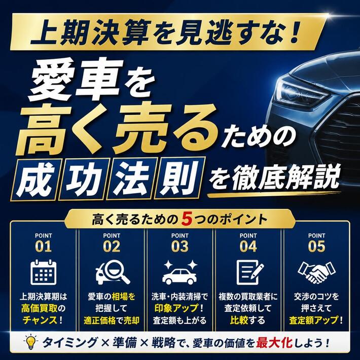 上期決算を見逃すな！愛車を高く売るための成功法則を徹底解説